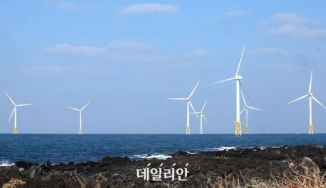 제주한림해상풍력 전경.ⓒ한국전력