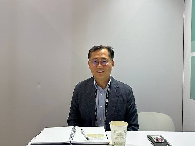 전태연 알테오젠 부사장이 18일(현지시간) 미국 보스턴 바이오 USA 알테오젠 부스에 인터뷰를 진행하고 있다. ⓒ데일리안 이소영 기자