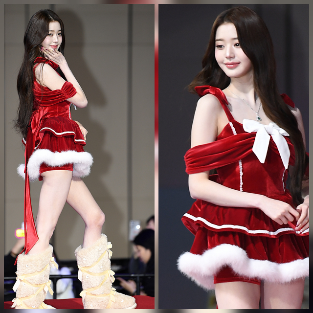 같은 크리스마스, 같은 레드카펫이었지만 장원영의 선택은 또렷했다. 사진=천정환 기자