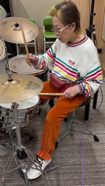 암 수술 이후 연습 중인 쿠라타씨. 쿠라타 와카코 인스타그램