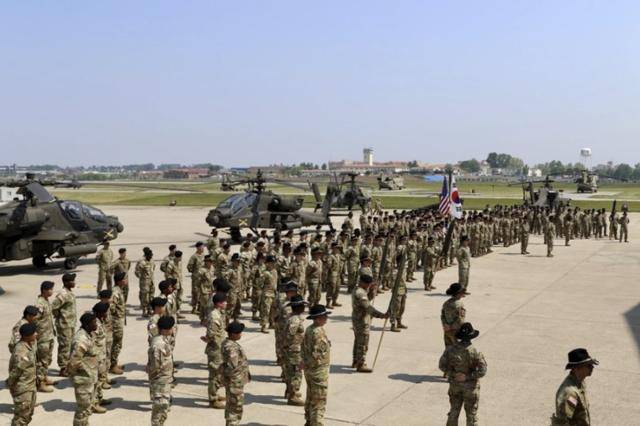 2022년 5월 17일 경기 평택 주한미군 기지(캠프 험프리스)에서 미국 육군 5-17공중기병대대(5-17 ACS) 창설 행사가 열리고 있다. 미국 국방영상정보배포서비스(DVIDS) 제공