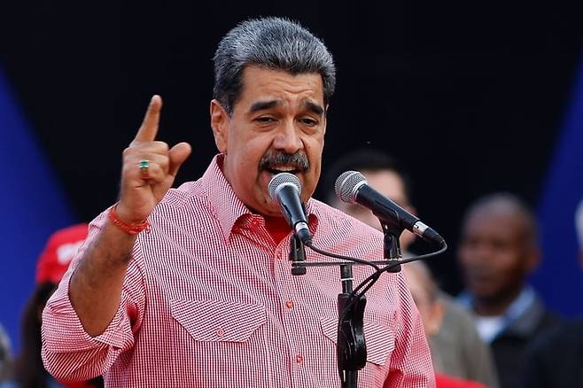 베네수엘라 카라카스에서 니콜라스 마두로 대통령이 집회에 참가한 모습. /AFP 연합뉴스