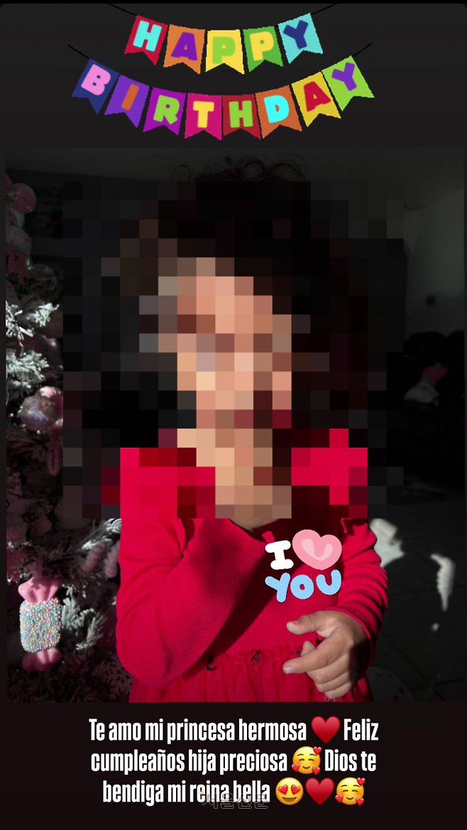 카스트로가 딸의 생일을 축하하며 올린 게시물. 카스트로 SNS 캡처