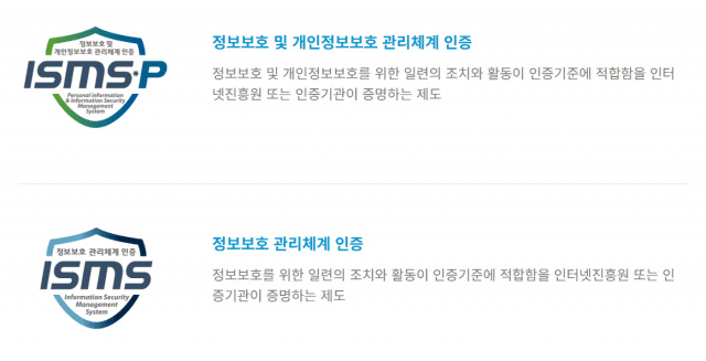 정부 차원의 정보보호 관리체계 인증(ISMS) 및 정보보호 및 개인정보보호 관리체계 인증(ISMS-P) 개요. (사진=한국인터넷진흥원)