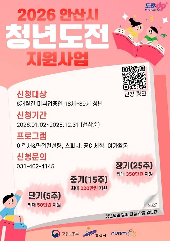 '2026년 안산시 청년도전 지원사업' 디지털 홍보자료.ⓒ안산시 제공