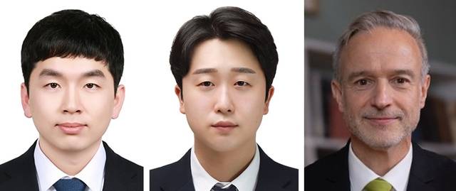 왕재민(왼쪽부터) 독일 막스플랑크연구소 박사, 박정민 재료연 박사, 디어크 라베 독일 막스플랑크연구소 교수. 재료연 제공