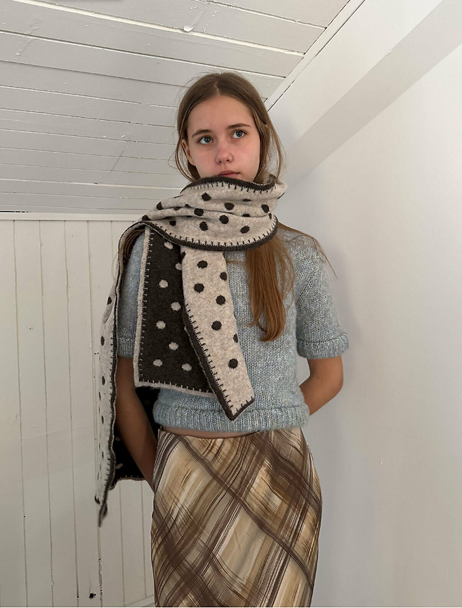 Poki dot 2-way wool muffler_3 colors