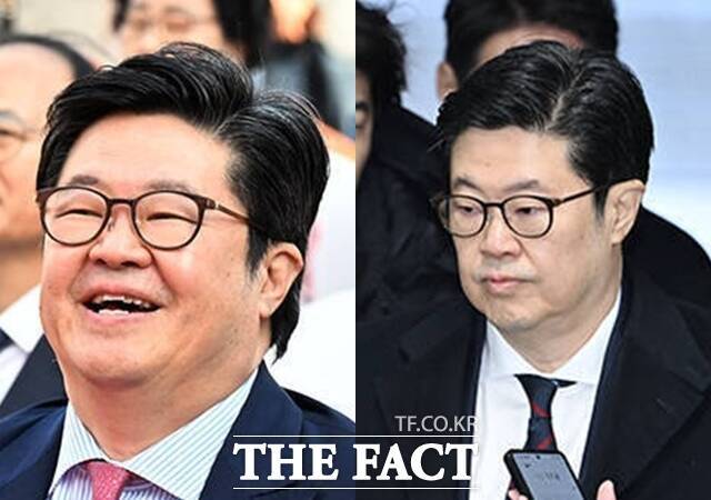 기부 및 장학재단 운영으로 유명한 김병주 MBK파트너스 회장은 최근 홈플러스 사태와 관련해 구속영장실질심사를 받기 위해 법원에 출석했다. 사진 왼쪽은 김병주 회장이 지난 2024년 서울시 서대문구 북가좌동 공공도서관 부지에서 열린 '김병주도서관 착공식'에 참석한 모습. 오른쪽은 김병주 회장이 지난 13일 오전 서울 서초구 서울중앙지방법원에서 영장실질심사에 출석하고 있는 모습. /임영무 기자, 박헌우 기자