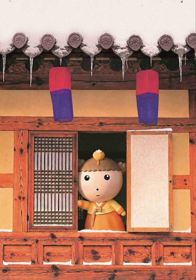 네이버웹툰 '마루는 강쥐'의 주인공 '마루'가 패션 잡지 엘르 2월호 화보 모델로 참여한다.ⓒ네이버웹툰