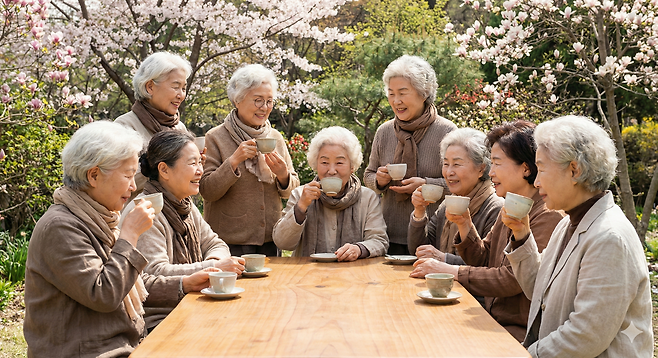 100세 시대, 왜 할머니들이 오래 살까? 사진 = 제미나이 생성 이미지.