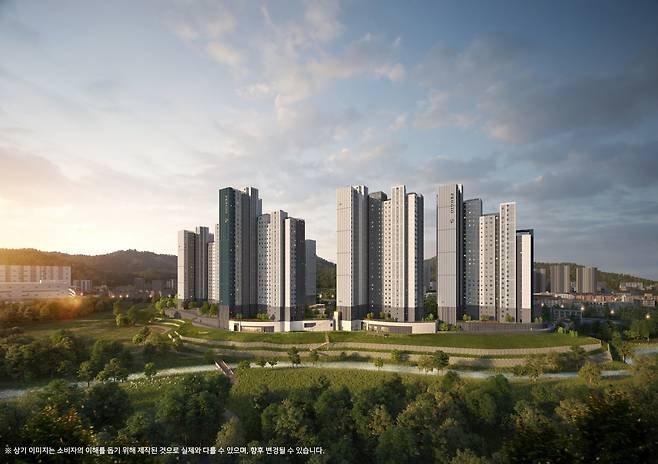 용인 푸르지오 원클러스터파크 투시도.(사진제공=대우건설)