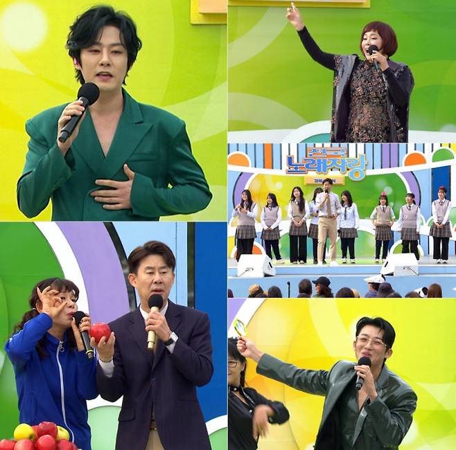 국내 최장수 예능 프로그램 KBS 1TV '전국노래자랑'이 25일 경상북도 영주시 편을 준비했다. 지난주 시청률 7.5%로 동시간대 1위를 기록하며 여전한 인기를 과시한 '전국노래자랑'은 이번 영주 편에서도 현숙, 강문경, 신승태, 윤태화, 성민지 등 화려한 초대가수 라인업과 끼 넘치는 참가자들의 무대로 안방극장을 뜨겁게 달굴 예정이다. '풍기인삼 문화팝업공원' 특설무대에서 펼쳐지는 본선 경연에는 16개 팀이 올라 열띤 경쟁을 펼친다. 30대 예비 신랑부터 총각 선생님 장가를 보내기 위해 나온 8인조 여중생 팀까지, 다채로운 사연과 흥이 넘치는 영주시민들의 활약이 기대된다.