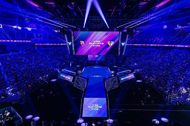 2025년 9월27일 인천 인스파이어 아레나에서 열린 KT 롤스터와 젠지의 플레이오프. 라이엇 게임즈 제공