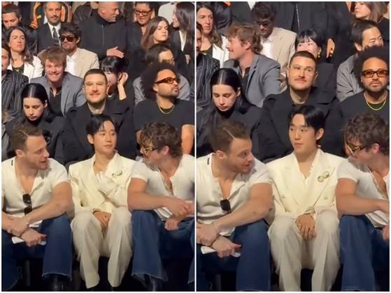 배우 정해인이 참석한 패션쇼 현장. GQ SNS 영상 캡처.