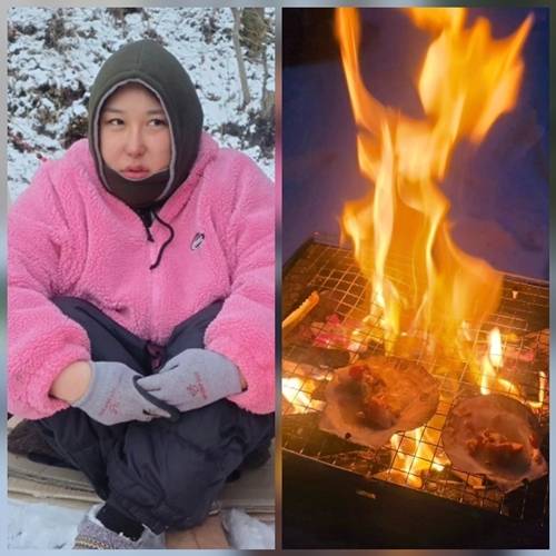2일 풍자는 자신의 SNS와 유튜브 채널을 통해 혹한기 캠핑 콘텐츠 비하인드 사진을 공개했다. 공개된 사진 속 풍자는 영하의 설산에서 불멍을 하며 조개구이를 앞에 두고 앉아 있다. 하지만 조개는 단 두 개뿐이었다. 사진=SNS