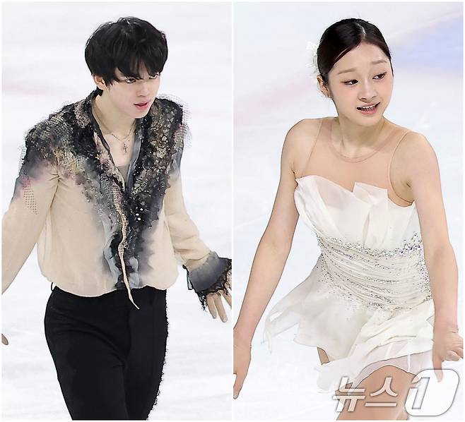 피겨스케이팅 선수 차준환(왼쪽)과 신지아 2026.1.4/뉴스1 ⓒ News1 김성진 기자