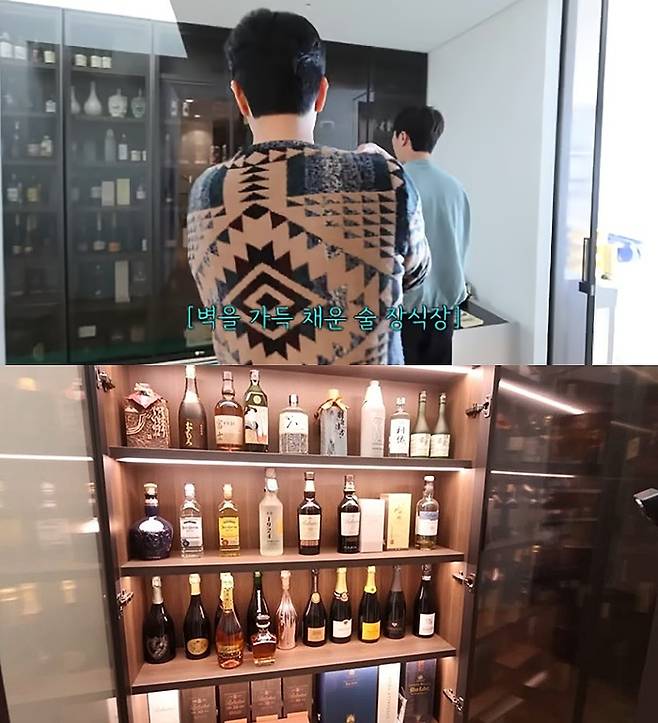 술에 진심인 윤정의 취향이 드러난 술장고. 유튜브 ‘도장TV’ 화면 캡처