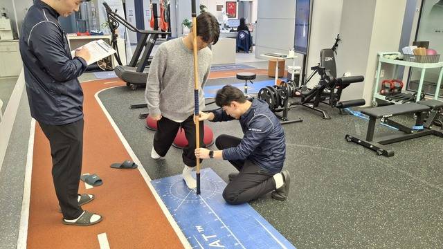 ▲ 메디컬 테스트를 받고 있는 충북청주FC 선수./충북청주FC 제공