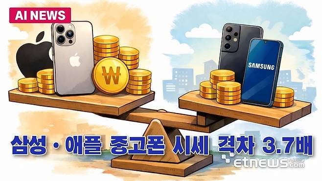 삼성, 애플 중고폰 시세 격차 3.7배