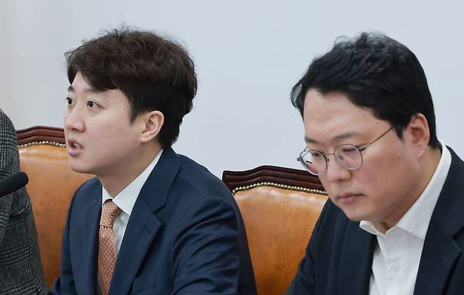 개혁신당 이준석 대표가 9일 국회에서 열린 최고위원회의에 참석해 발언하고 있다. 연합뉴스