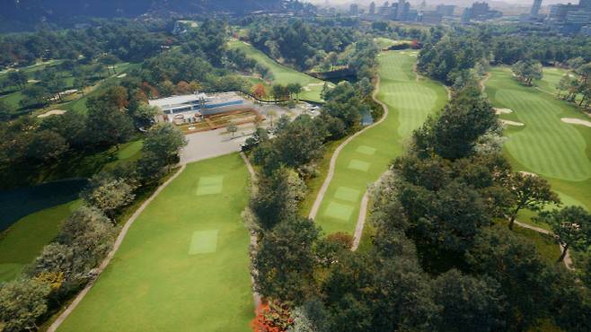 골프존은 1971년 사라진 국내 최초의 골프장인 군자리CC를 시뮬레이터 기술을 통해 스크린골프 코스로 복원했다. (사진=골프존)