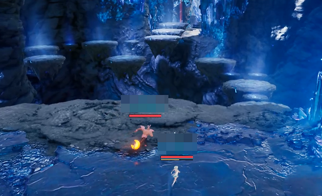 ▲ 처치 후 다시 바람길 타고 진행, 키벨리스크 찍고 발판 구간 돌파