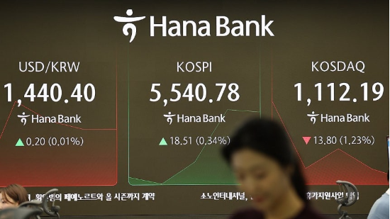 13일 서울 중구 하나은행 본점 딜링룸에서 직원들이 업무를 보고 있다. (사진=연합뉴스)