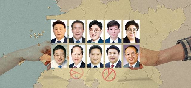 왼쪽부터 강임준, 김영일, 김재준, 나종대, 박정희(위), 서동석, 오지성, 이주현, 진희완, 최관규(아래)