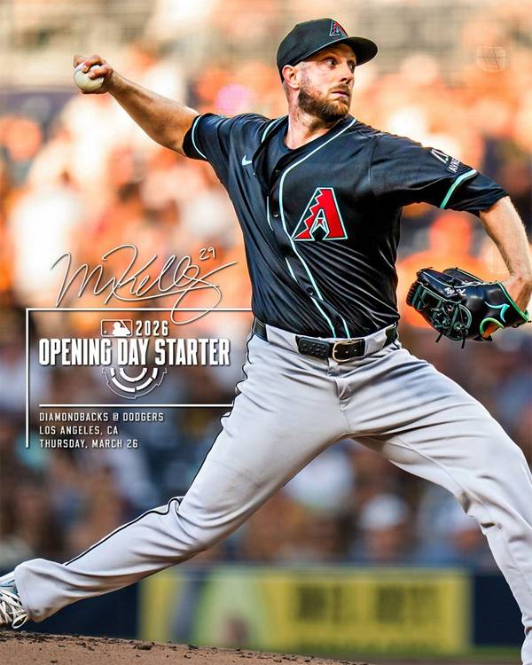 켈리는 생애 첫 개막전 선발의 영광을 안게됐다. 사진= 다이아몬드백스 공식 X