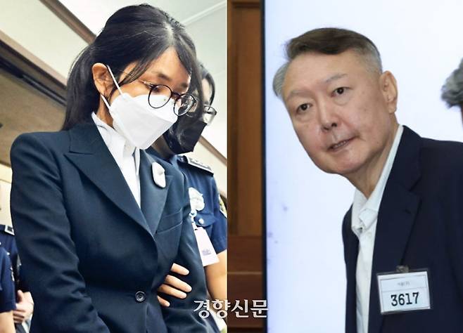 구소기소 돼 재판을 받는 김건희 여사(왼쪽)와 윤석열 전 대통령. 사진공동취재단