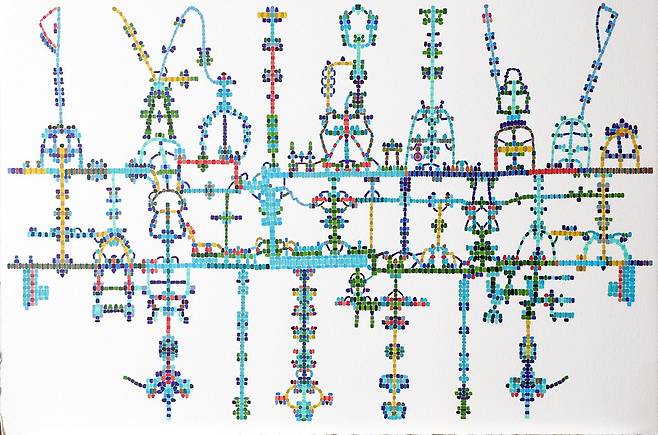 자폐를 앓고 있는 첼리스트 이정현 양이 그린 그림악보. 강정현 기자