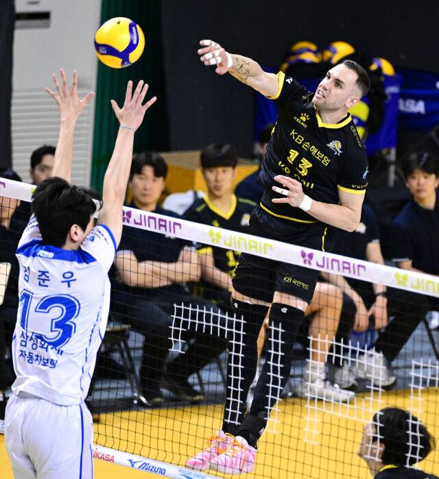 KB손해보험 비예나가 스파이크를 하고 있다 / 한국배구연맹(KOVO)