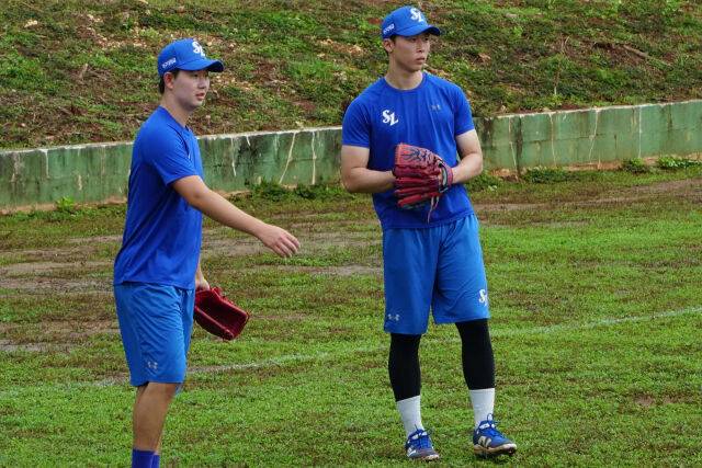 장찬희와 이호범(왼쪽부터)./삼성 라이온즈