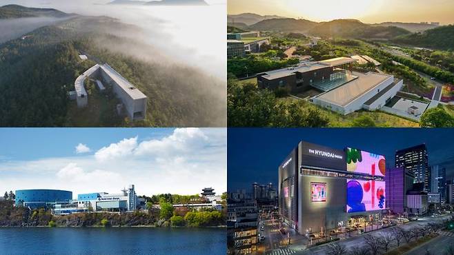 사유원, 간송미술관, 인터불고호텔, 더현대 4분할이미지ⓒ각 사 제공