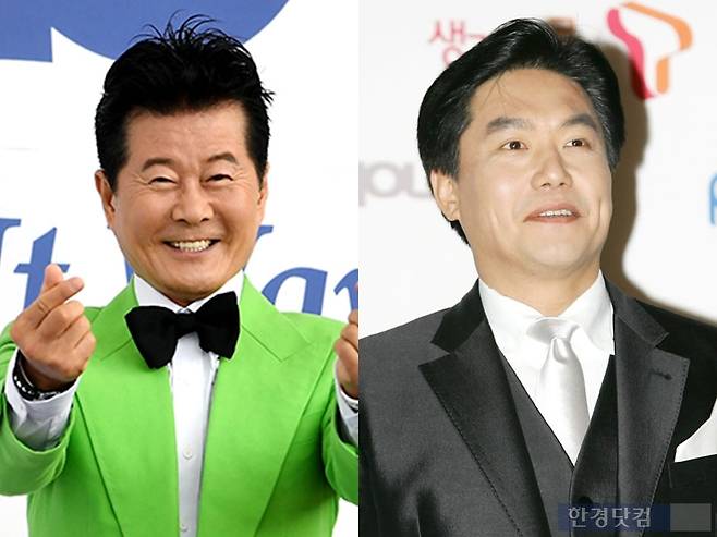 왼쪽부터 가수 태진아, 방송인 이재용/사진=한경DB
