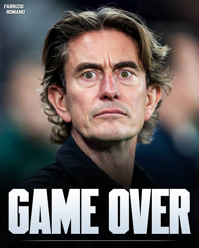 토마스 프랭크 전 토트넘 감독. 사진=파브리지오 로마노 SNS