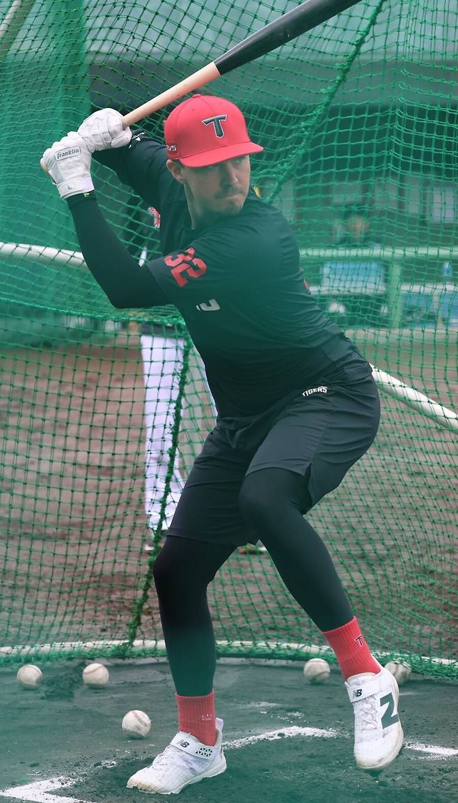 ▲ 아시아쿼터로 입단한 제러드 데일은 생각보다 타격 성적이 좋을 것이라는 기대감을 모으고 있다 ⓒKIA타이거즈