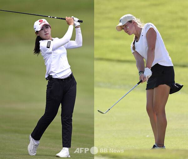 2026년 미국여자프로골프(LPGA) 투어 '아시안 스윙' HSBC 위민스 월드챔피언십에 출전한 루키 황유민 프로, 미미 로즈(잉글랜드). 사진제공=ⓒAFPBBNews = News1 (사진을 무단으로 사용하지 마십시오.)