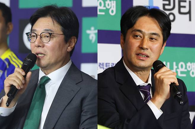 (왼쪽부터) 황선홍 대전 감독, 유병훈 안양 감독 /사진=뉴스1, 뉴시스