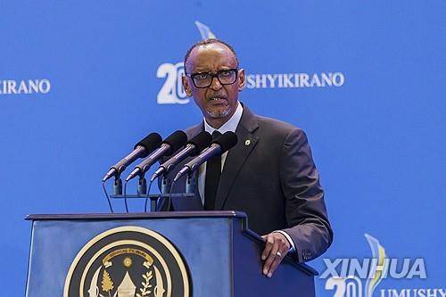 카가메 르완다 대통령 (키갈리 <르완다> 신화=연합뉴스) 2026년 2월 5일 르완다의 키갈리에서 열린 행사에서 폴 카가메 르완다 대통령이 연설하고 있다. (Photo by Cyril Ndegeya/Xinhua) 2026.2.27.