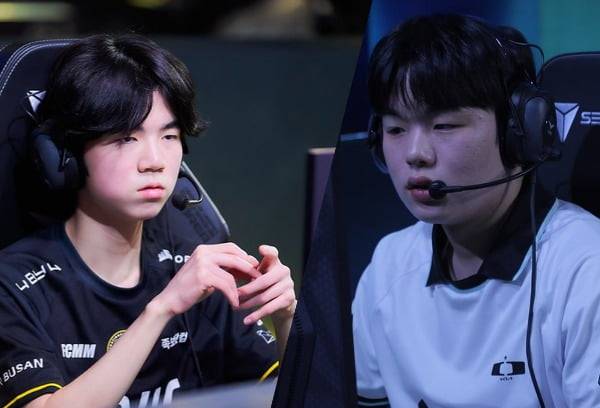 BNK 피어엑스 원거리 딜러 '디아블' 남대근(왼쪽)과 디플러스 기아 원거리 딜러 '스매시' 신금재 / LCK 제공