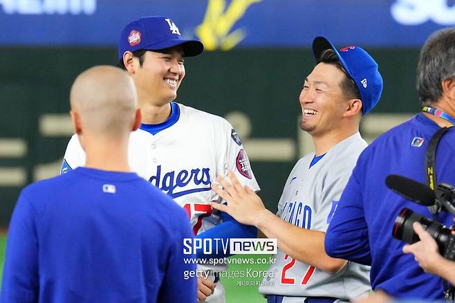 ▲ 오타니 쇼헤이(왼쪽)와 스즈키 세이야는 1994년생 동갑내기이자 프로 입단 동기다. 오타니가 280홈런, 스즈키가 87홈런으로 두 선수가 367홈런을 합작한 일본 국가대표팀 '거포 듀오'이기도 하다.