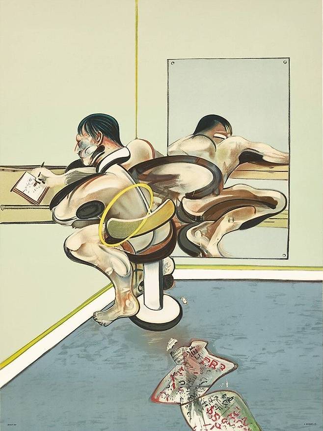 프랜시스 베이컨의 ‘거울에 비친 글 쓰는 인물’. 위키아트