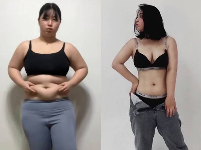 다이어트 전(왼)과 후(오) 안윤진씨의 모습./사진=안윤진씨 제공