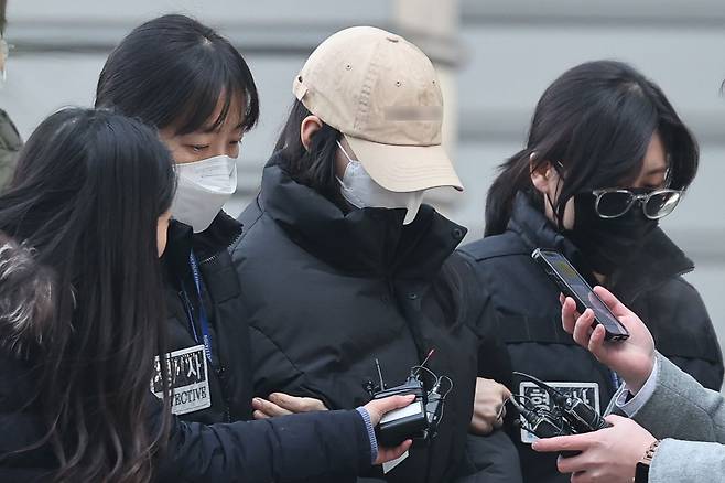 김씨가 북부지법에서 열린 영장실질심사에 참여하고 있다. 뉴스1