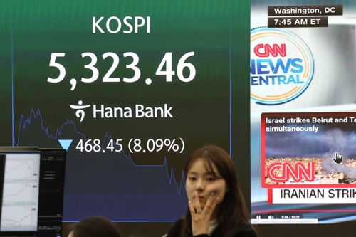 이날 코스피가 장중 8% 넘게 폭락하면서 거래를 일시 중단시키는 ‘서킷브레이커’가 연달아 발동됐다가 해제됐다. 연합뉴스