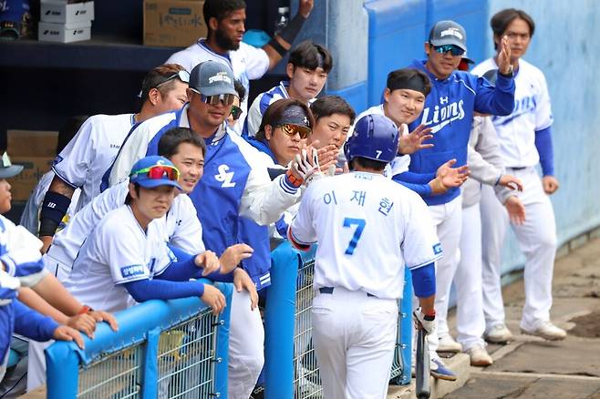 ▲ 2회 솔로홈런을 기록한 삼성 이재현 ⓒ삼성라이온즈