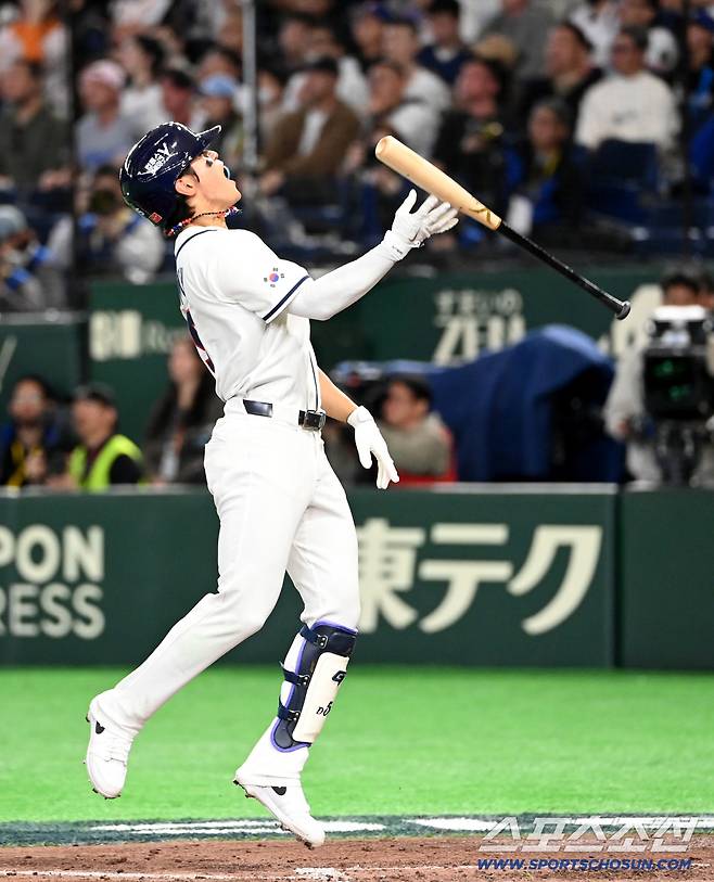 8일 일본 도쿄돔에서 열린 WBC(월드베이스볼클래식) 한국과 대만의 경기, 6회말 1사 1루 김도영이 재역전 2점홈런을 치고 환호하고 있다. 도쿄(일본)=허상욱 기자wook@sportschosun.com/2026.03.08/