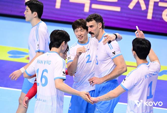 22승11패로 1위를 마크하고 있는 대한항공. KOVO 제공