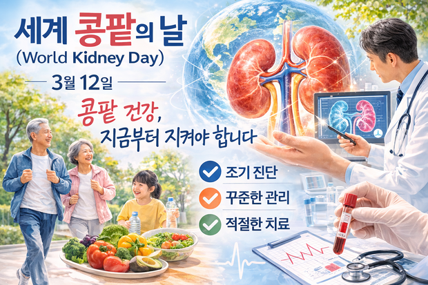 ‘세계 콩팥의 날’을 맞아 콩팥 건강의 중요성을 강조하는 AI 이미지.